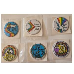Vintage Puffy Stickers 6 Jesus God Sunday Bible School Religious Jesus Taiwan